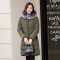 千仞岗秋冬新品羽绒服女中长款狐狸大毛领加厚外套 海藻绿503 160/S
