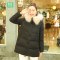 千仞岗2017新品中长款A版女装羽绒服甜美大毛领公主风外套20136 160/S 黑色005