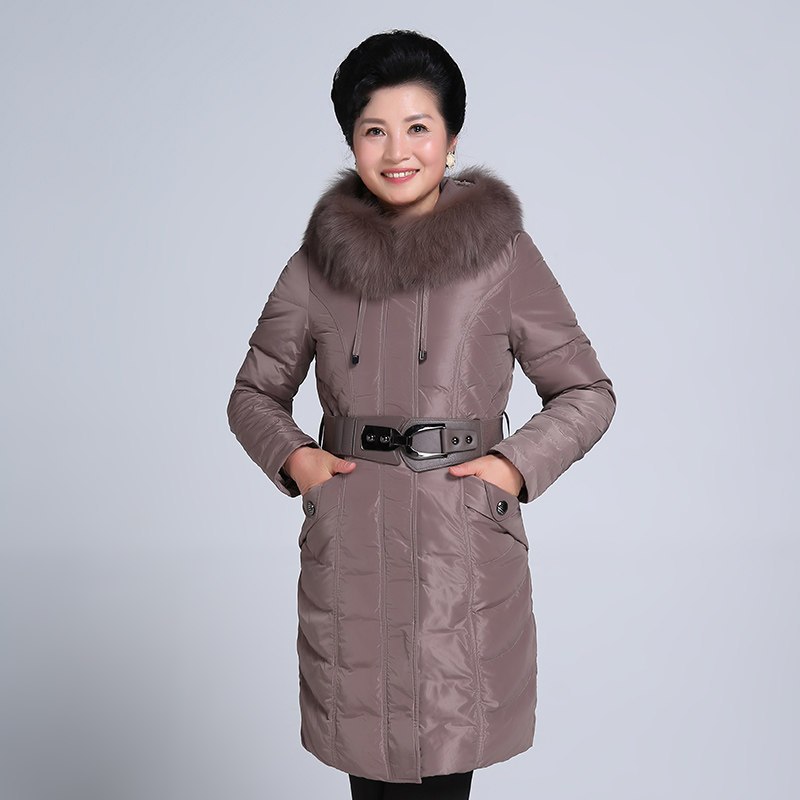 千仞岗冬装新品女装羽绒服反季韩版中长款狐狸毛领气质女装1863 160/S 838深灰