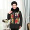 千仞岗新品中长款羽绒服女装妈妈修身显瘦外套20209 180/2XL 大花/黑色973/005