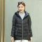 千仞岗连帽羽绒服女中长款加厚修身大码韩版羽绒外套女20102 155/XS 005黑色