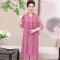 媛宿(YuanSu)中老年女装春装两件套连衣裙中长款40-50岁中年妈妈夏装气质套装 XXXL 红色