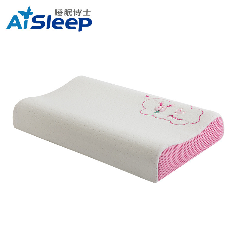 睡眠博士(AiSleep) 泰国乳胶佳梦儿童枕幼儿园小枕头青少年学生枕单人枕头 粉色 46*27*7/7cm