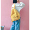 双肩包女简约少女心背包校园韩版原宿ulzzang高中学生chic书包女 黄色