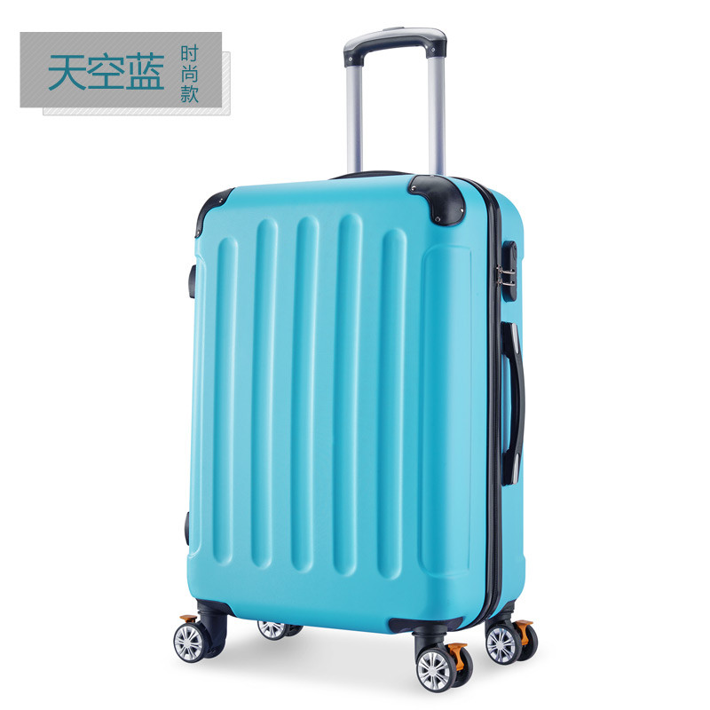 学生拉杆箱万向轮女20寸24行李箱旅行密码箱男22寸26寸登机潮箱子_7_7 24寸 蓝色包角款