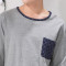 2018长袖纯棉男士睡衣男春秋季可外穿男式爸爸休闲家居服 春秋天全棉中年人居家服套装7623 XL码 2号款