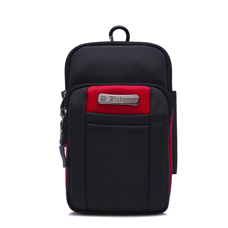 6.5寸多功能手机包男穿皮带腰包户外休闲小挂包迷你斜挎零钱女包_10 红色黑色配红色