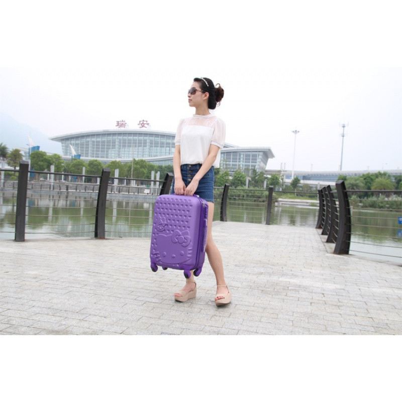 hellokitty拉杆箱万向轮小行李箱拉杆女迷你儿童旅行箱22寸24寸_5 20寸 高贵紫