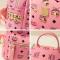 春夏铆钉双肩包女时尚韩版pu印花中小号背包学院风书包旅行包_8 米白小号