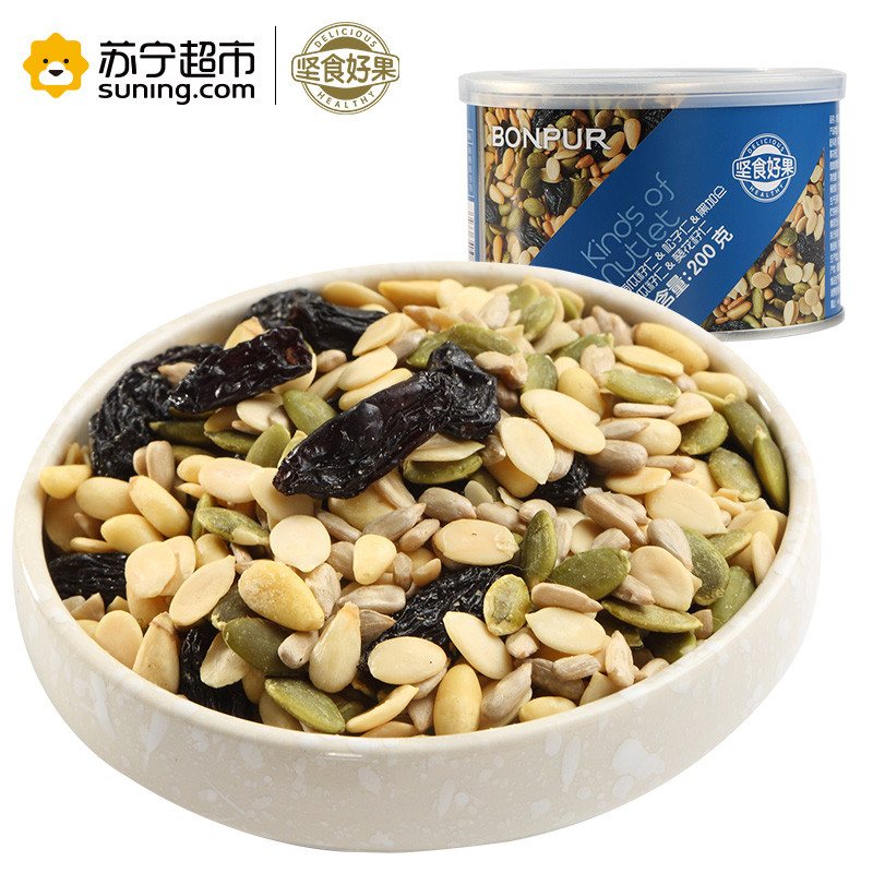 坚食好果 五混 混合坚果休闲零食干果特产铁罐装200g