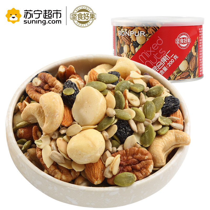 坚食好果 混合坚果腰果巴达木碧根果仁休闲零食干果铁罐装200g