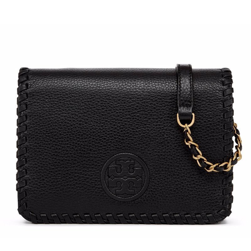 Tory Burch 托里伯奇香港直邮 TB女包硬·欧美时尚牛皮小号编织链条包 单肩吧 女斜挎包51159762 黑色