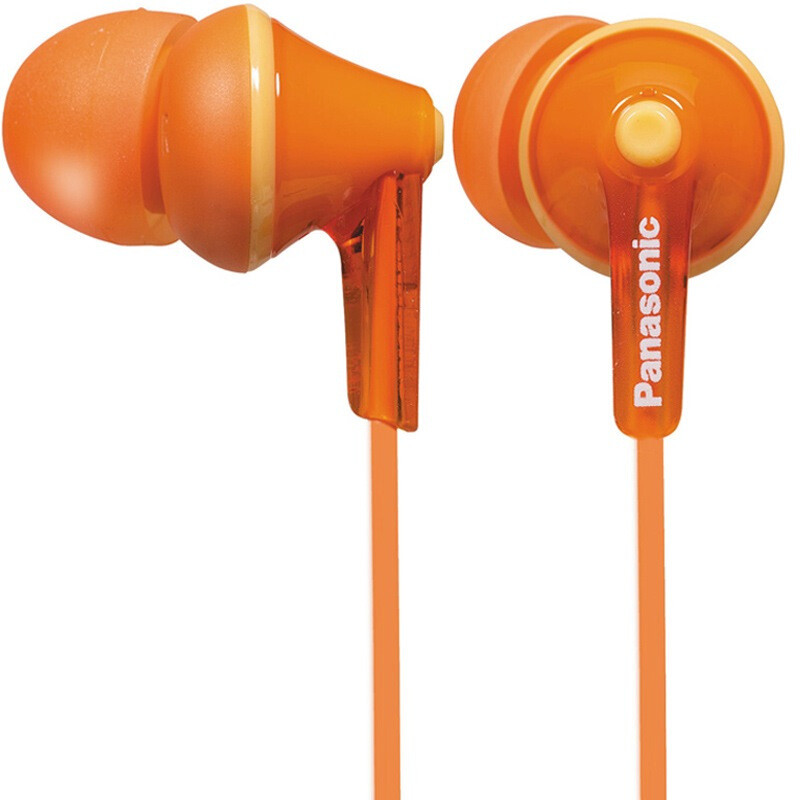 松下（Panasonic）小巧入耳式耳机RP-HJE125GK 佩戴舒适 果冻色机身 橙色