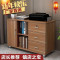 办公文件柜子活动 柜带锁抽屉资料柜移动落地矮柜储物柜地柜茶水柜 B款一门一斗黄木纹