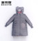 波司登童装男女童中长款羽绒服可爱熊耳朵连帽羽绒外套T70132112_2 155/76 若凝灰/情怀粉813D
