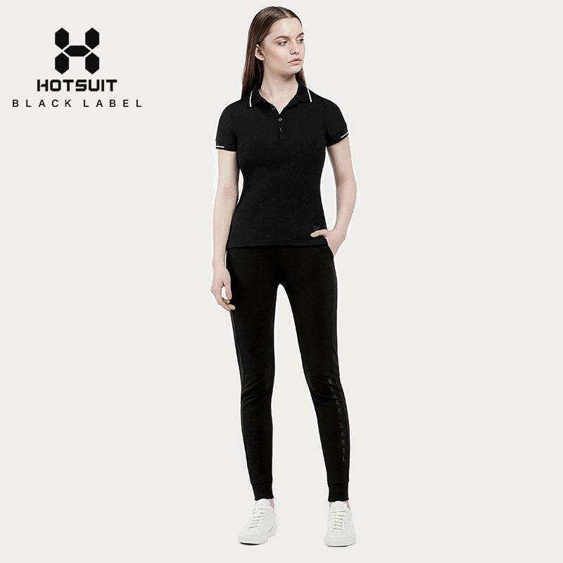 HOTSUIT后秀黑标系列运动T恤休闲翻领T恤6728006 矿物黑 XL