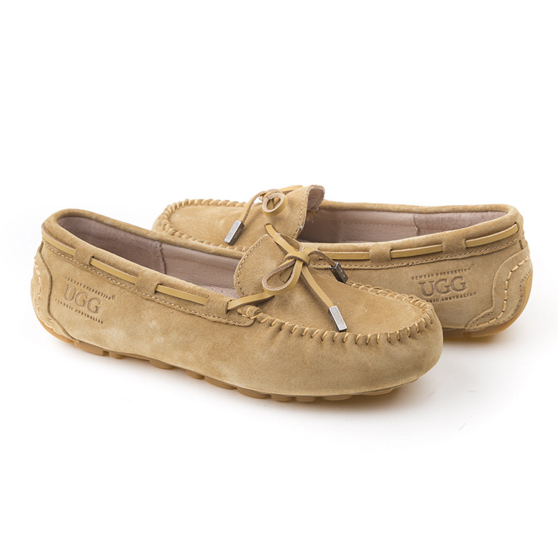 OZWEAR UGG OB150II 女鞋春夏舒适女豆豆鞋女鞋一脚蹬显瘦船鞋 栗色 38码