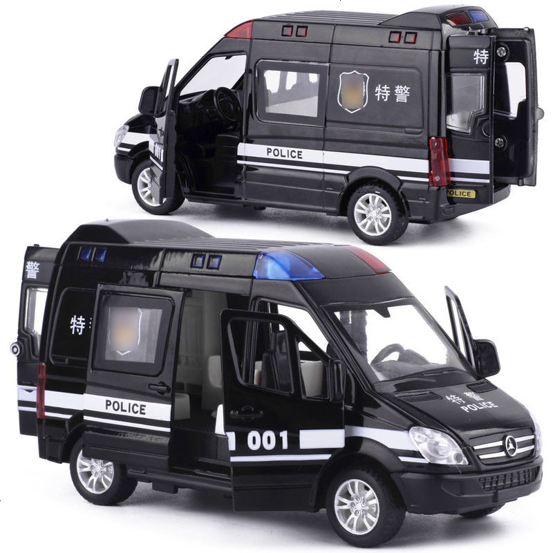 381_物流邮政120救护车110警车特警小汽车模型玩具男孩玩具快递面包车