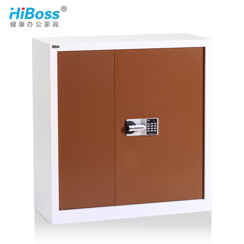 HiBoss 文件柜 密码柜 钢制办公柜 矮柜保密柜 白咖国宝锁带斗