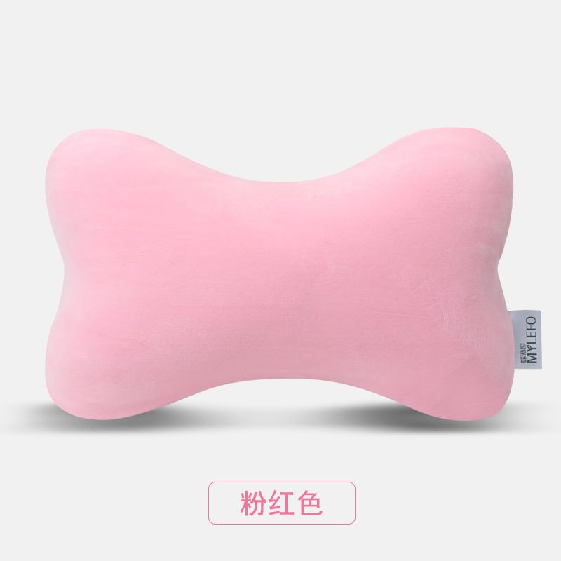 福满园泰国乳胶汽车头枕座椅靠枕汽车用护颈椎枕四季护脖骨头枕头 29*19cm 粉色