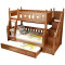 艾帛利(AIBOULLY) 床 儿童床实木高低床 上下床双层床成人子母床 橡胶木床上下铺男孩组合床美式乡村床 1.2米梯柜款（送书架+床垫）