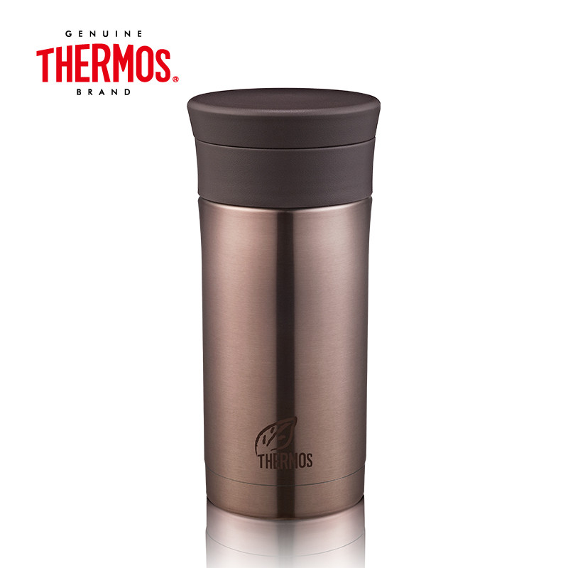 THERMOS/膳魔师 凯菲保温杯 高真空不锈钢保温杯男女士车载带滤网泡茶杯CMK-351 棕色