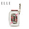 ELLE（她）2018年春夏新品钱包女包 时尚个性拼色真皮挂件零钱包 80205 方块K