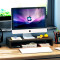 电脑显示器办公 台式桌面增高架子底座支架桌上键盘收纳垫高置物架 原木色单层+原木色三层柜