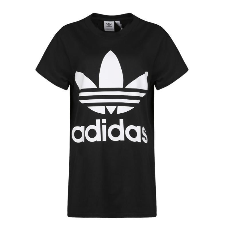 adidasOriginals阿迪三叶草2018女子BIGTREFOILTEE短袖T_3 36码 黑