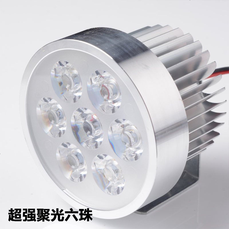 摩托车改装前大灯总成 天剑大小太子圆形半总成led大灯车灯 超强聚光六珠