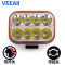 挖掘机汽车led大灯越野车LED射外置大灯12V24V货车铲车工作灯照明 方形八珠+开关+支架