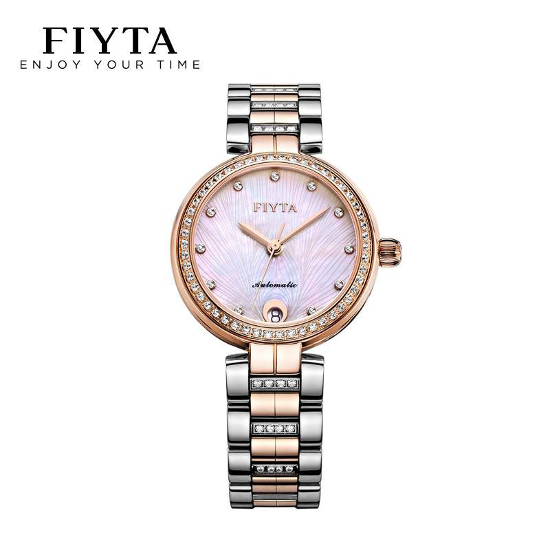 飞亚达（FIYTA）心弦系列 自动机械女士腕表 简约时尚气质 DLA869002.PWMH