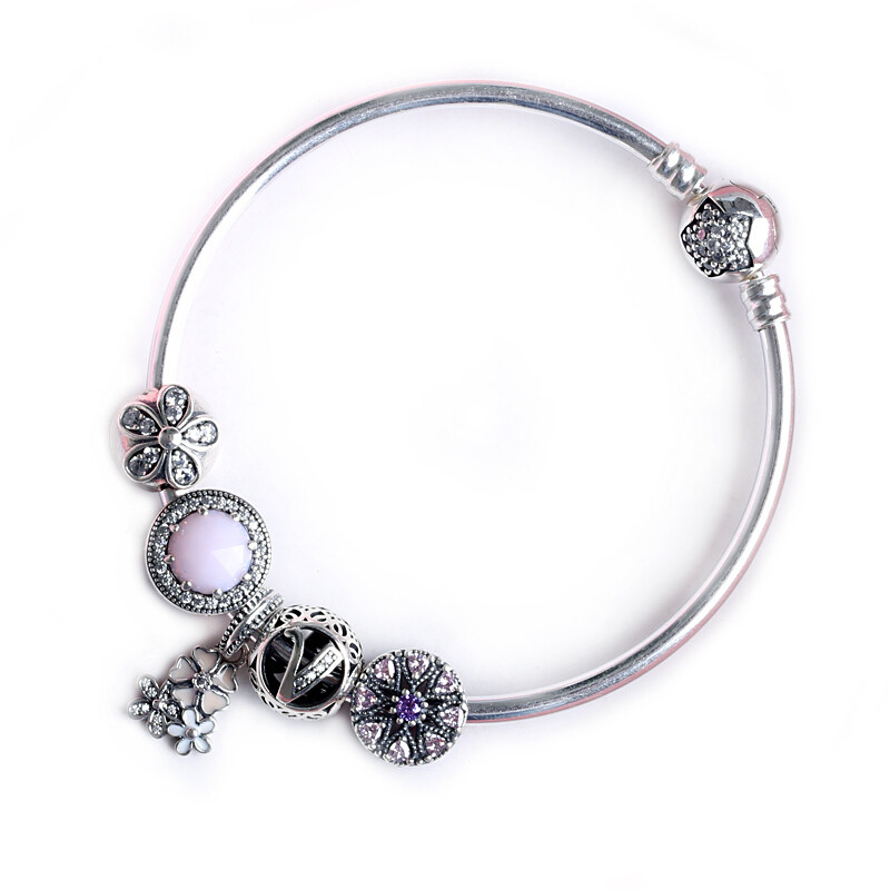 PANDORA潘多拉手链 经典复古 女士925银手镯 串珠成品套装套组19mm 19cm
