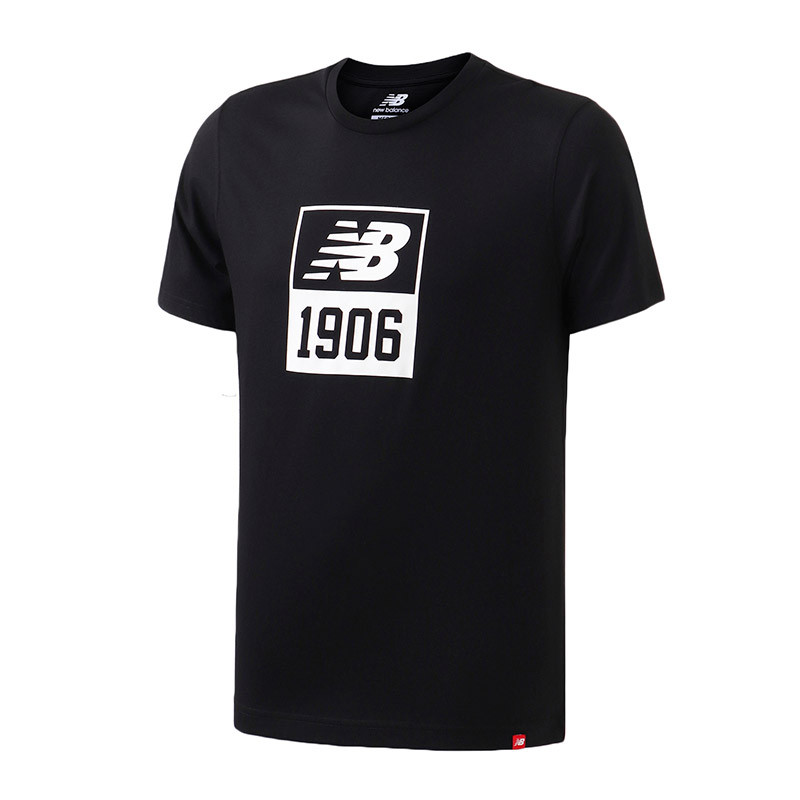 New Balance/NB男短袖T恤圆领针织运动休闲上衣AMT83572 M AMT83572-BK黑色