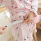 爱心鼠(Aixinshu) 春秋季棉质孕妇服 开衫长袖月子服哺乳装 产前产后针织棉坐月子喂奶衣家居服套装6672 3XL码 3号款