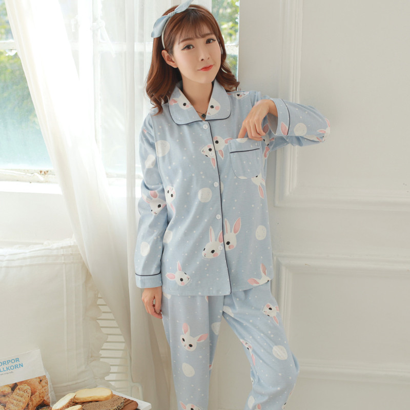 爱心鼠(Aixinshu) 春秋季棉质孕妇服 产前产后开衫长袖月子服哺乳装 针织棉坐月子喂奶衣家居服套装6690 L码 2号款