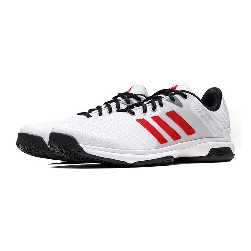adidas阿迪达斯男子网球鞋网球训练比赛运动鞋AH2078 AH2078亮白+红色 42码