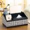 创意欧式客厅多功能纸巾盒茶几桌面遥控器皮革餐巾抽纸盒收纳盒_1 升级版-黑色牛皮纹