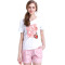 爱帝情侣睡衣纯棉格子裤夏季短袖薄款睡衣女可外穿五分裤家居服男套装 XXL 蓝色格纹