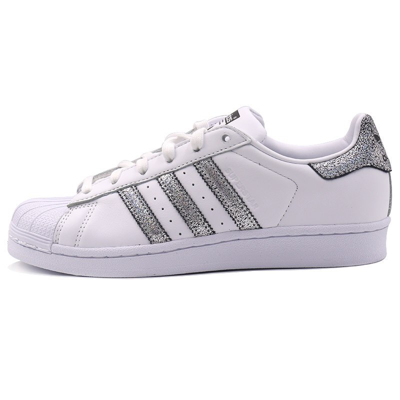 ADIDAS阿迪达斯三叶新款女子运动休闲休闲鞋板鞋-CG5455 亮白/银色/1号黑色 39