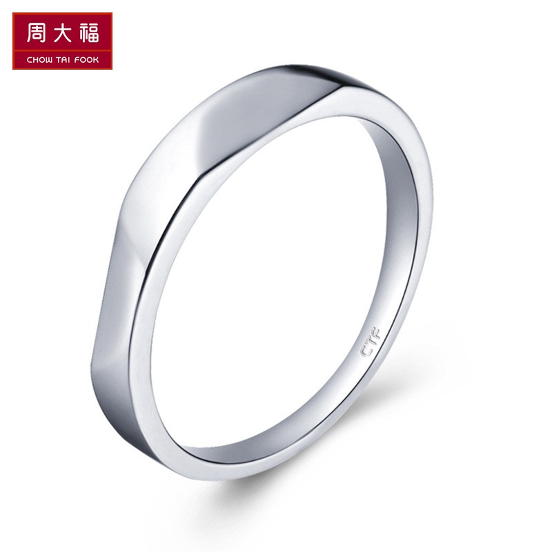 精品周大福珠宝首饰波纹曲面925银戒指/情侣对戒_1 默认尺寸 14号360元