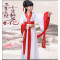 卡特骆驼品牌儿童古装汉服演出服唐装女童汉服仙女装表演服古代贵妃公主裙古筝 120cm天猫品质 天蓝色