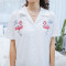 亨尔泰 家居服火焰鸟 睡衣女夏季纯棉短袖短裤薄款休闲韩版春夏全棉家居服两件套 韩版时尚夏款 深白 XL