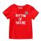 安奈儿童装女童短袖T恤2018夏季新款圆领EG821278 110cm_ 石榴红