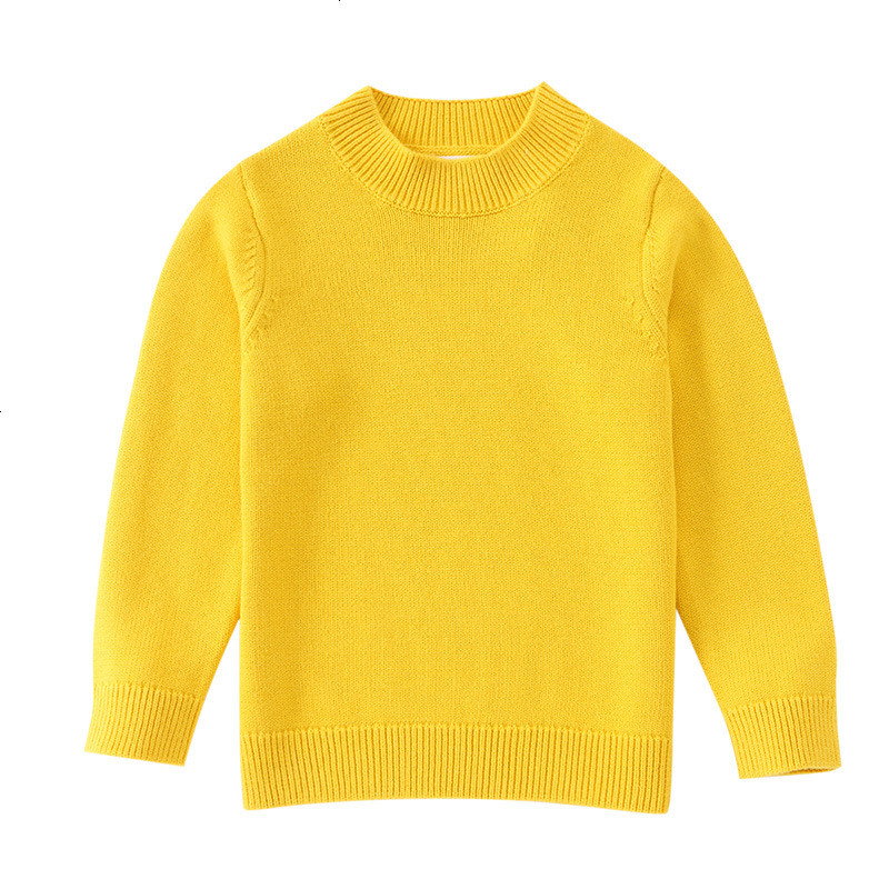 安奈儿童装男童毛衣长袖冬季女童中领纯棉保暖套头针织衫AM4900 110cm_ 浆果黄