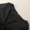 HAODUOYI时尚俏皮灯笼袖 性感深V系带连体短裤夏季女士休闲裤 黑色 XXL
