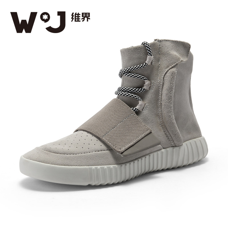 维界男士马丁靴韩版英伦风潮流高帮男鞋休闲鞋真皮短靴子皮靴春季 加绒款比运动鞋大一码 38