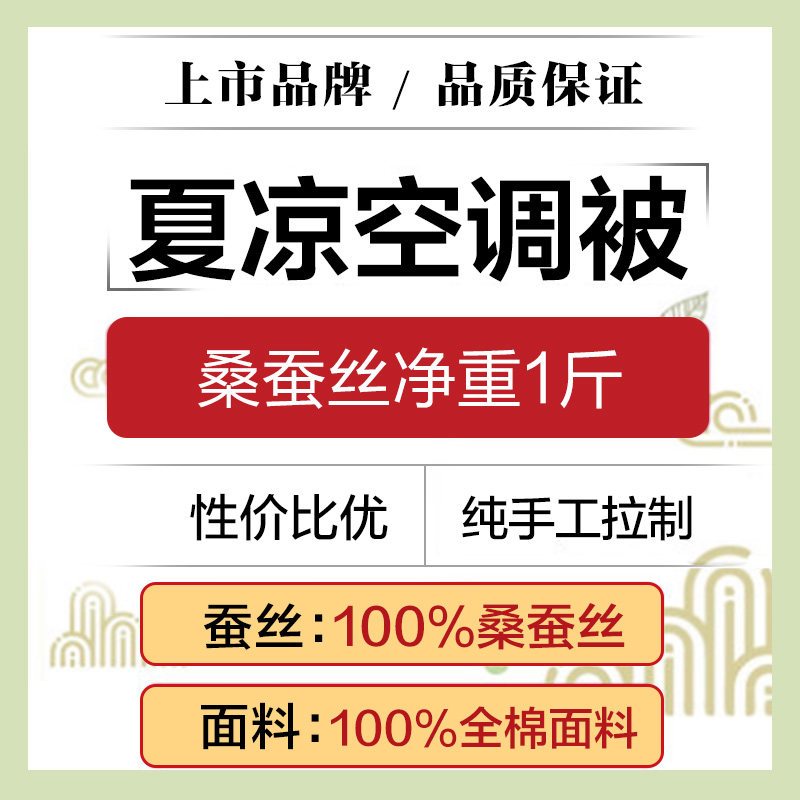 钱皇100%桑蚕丝被 冬被秋冬被加厚 子母双人春秋被 被子被芯儿童冬被 经典条纹 夏凉/蚕丝净重1斤 220*240cm/白色