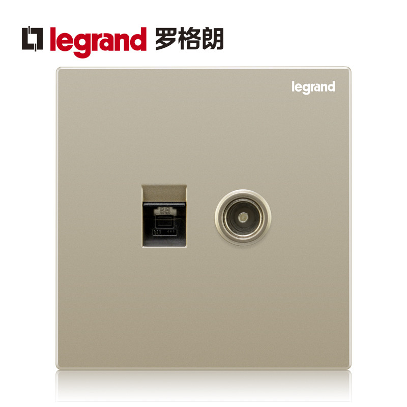 罗格朗(Legrand)开关插座面板多孔五孔usb二三插16a智能家居86型家用暗装墙壁电源仕典金色 电脑电视 仕典米兰金