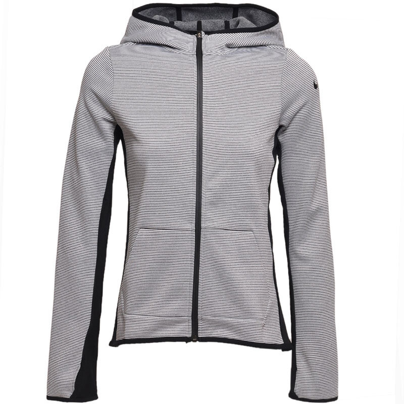 NIKE耐克童装 2018春夏新款THERMA 大童女童训练连帽衫休闲夹克外套 806009-010 L 黑色806009-010